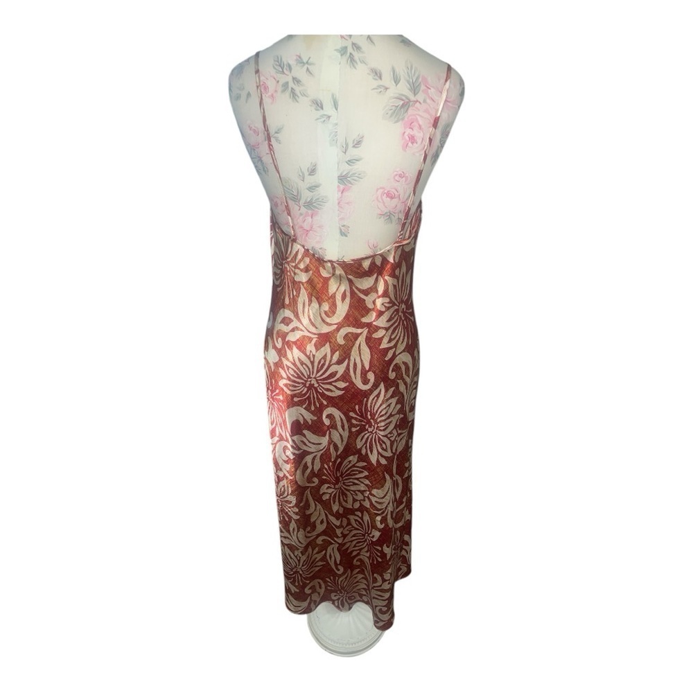Elegant Vintage Floral Chemise - Red and Cream Excellent Condition Small - Picture 5 of 9